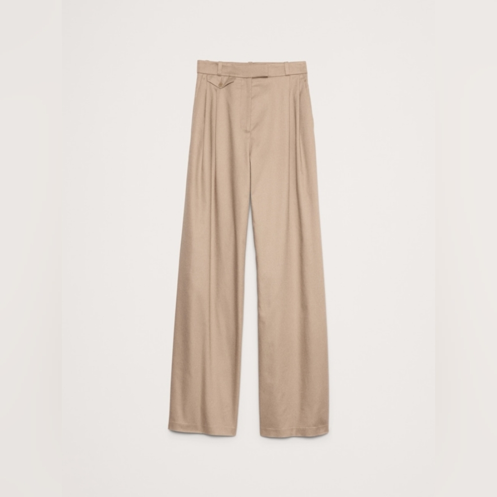 Banana Republic Carmel Pleated Wide-Leg Pant River Bank Tan - Picture 4 of 4
